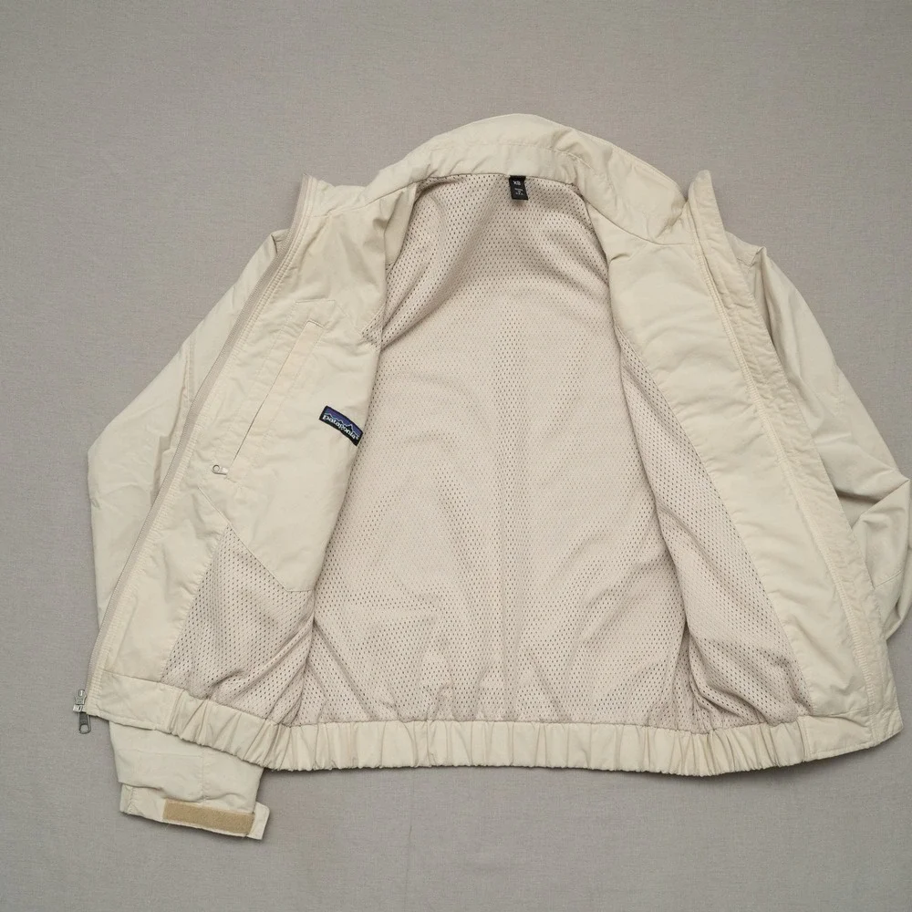 Vintage 90s Patagonia Lightweight Bomber Jacket Cream USA Made XS Zip Up VST